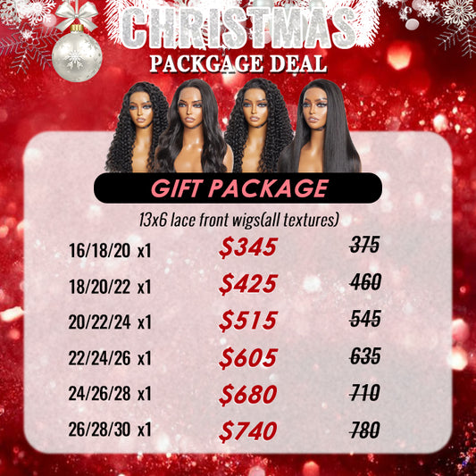 🎅✨Christmas  Package Deal  ｜13x6 Lace Frontal Wigs $345-$740 Free Shipping