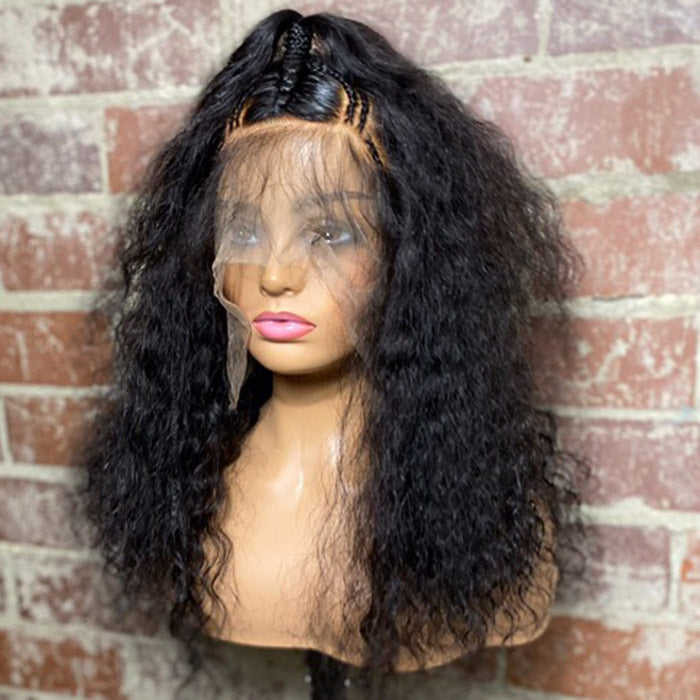 Tedhair 18 Inches 13x4 Puffy Wet and Wavy with Braids Lace Frontal