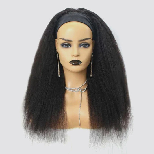 Tedhair 12 Inches Grab-N-Go Yaki Headband Wigs 200% Density -100% Human Hair